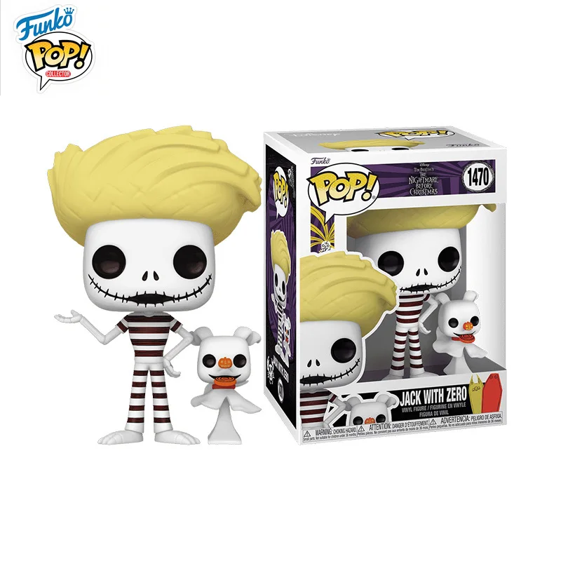 

In Stock FUNKO POP Original Jack and Zero Sally on Christmas Eve Shock Beach Can Play Figure Model Collection Holiday Gifts