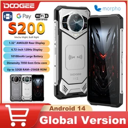 DOOGEE-teléfono inteligente S200 5G, Smartphone resistente con pantalla de 6,72 pulgadas, 120Hz, 12GB de RAM + 256GB de ROM, 100MP ia de cámara principal, pantalla trasera de 1,32 pulgadas, Android 14