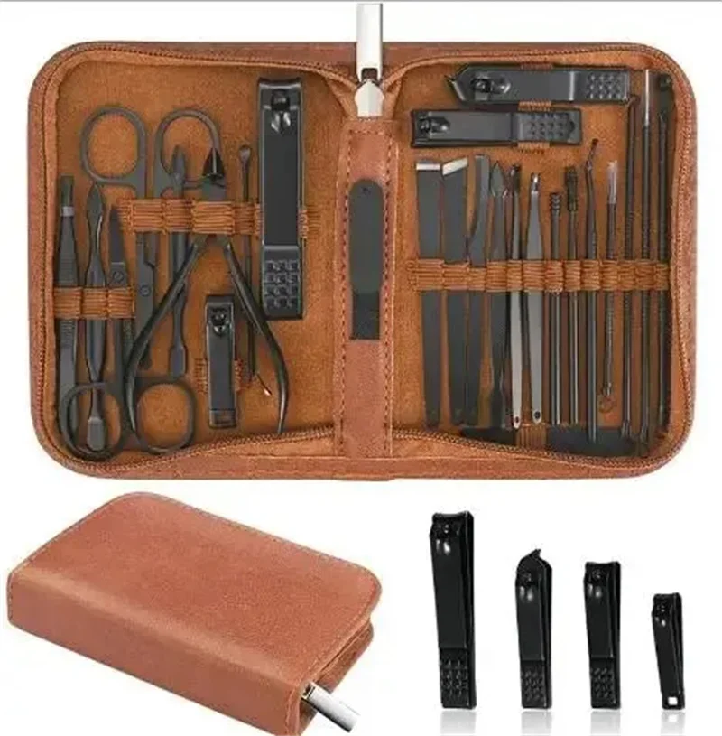 High Quality 25 IN 1 Stainless Steel Nail Clipper set Travel Grooming Kit Manicure & Pedicure Set Personal Care Tools