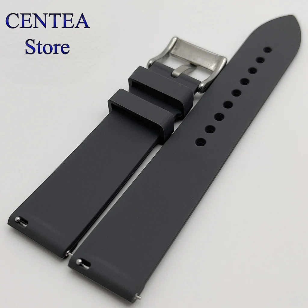 RICHUS 20 мм черный синий зеленый серый резиновый ремешок с пряжкой из нержавеющей стали