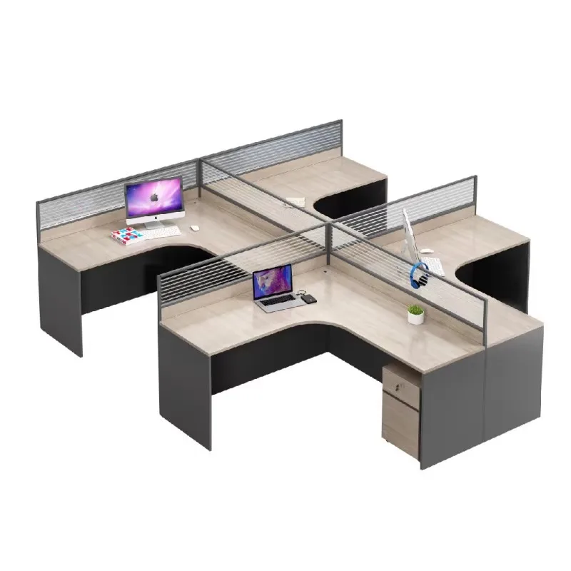 Staff desk, screen booth, computer desk, double four-person six-person combination staff desk