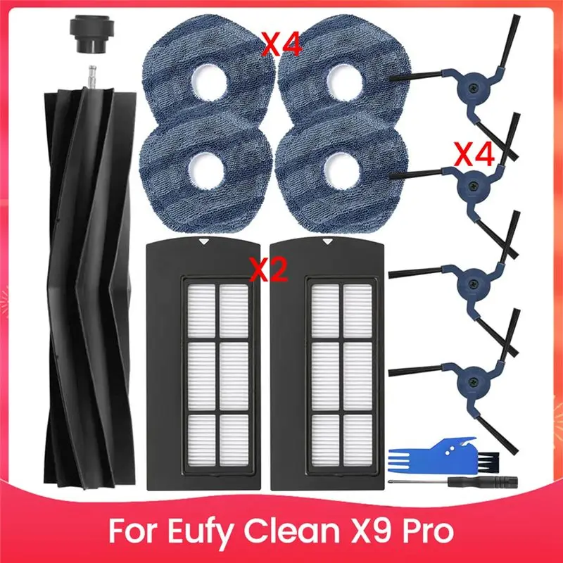 

Запасные части и аксессуары LNHF для Eufy Clean X9 Pro: основная и боковые щетки, HEPA-фильтр, сменные салфетки для швабры