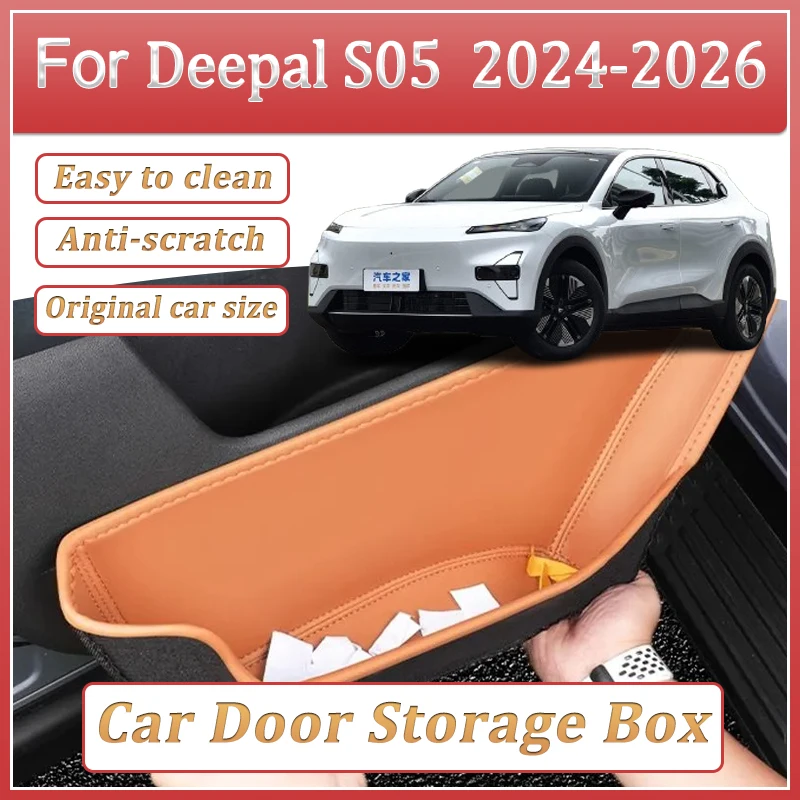 Auto Door Storage Boxes For Deepal S05 Body Kit 2024 2025 2026 Glove Box Storage Barrel Door Slot Storage Cover Car Accessories