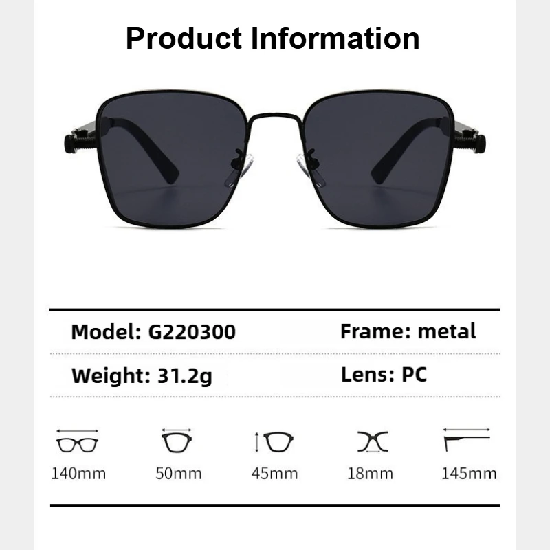 New Eyeglasses Vintage Steampunk Square Metal Sunglasses Fashionable Versatile Unisex Eyewear Unique Statement Style Sun Glasses - Image 6