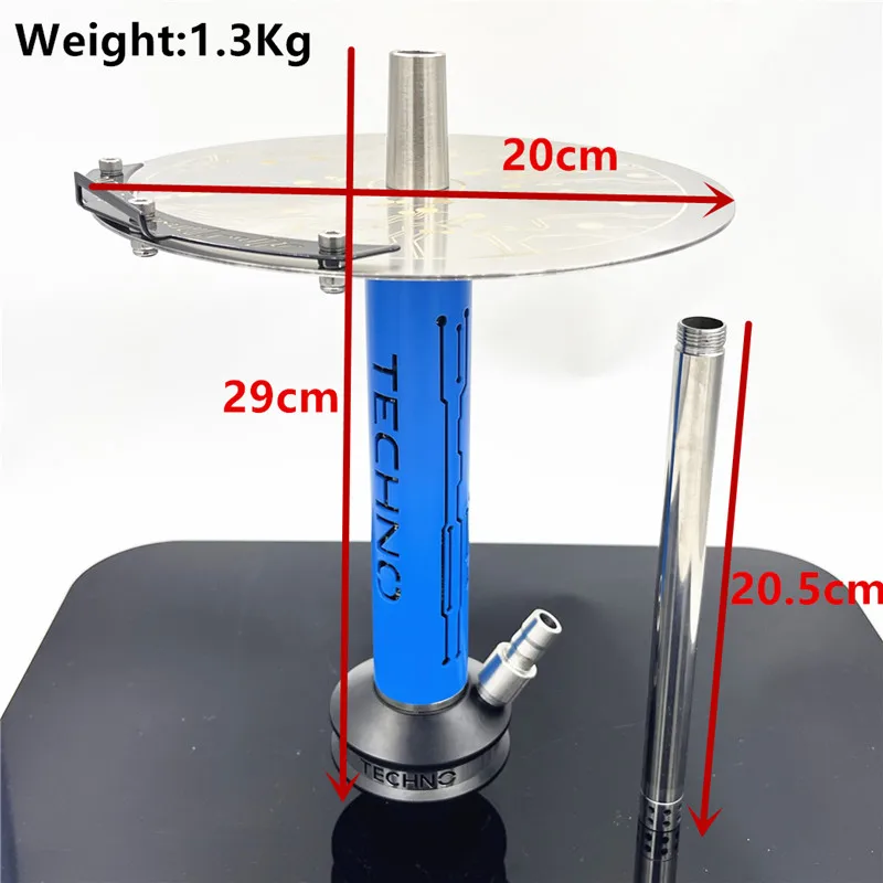 TECHNO Shisha narghilè Modle staccabile stelo in alluminio controllo della trazione acqua fumo tubo Sheesha Narguile Cachimbas accessori