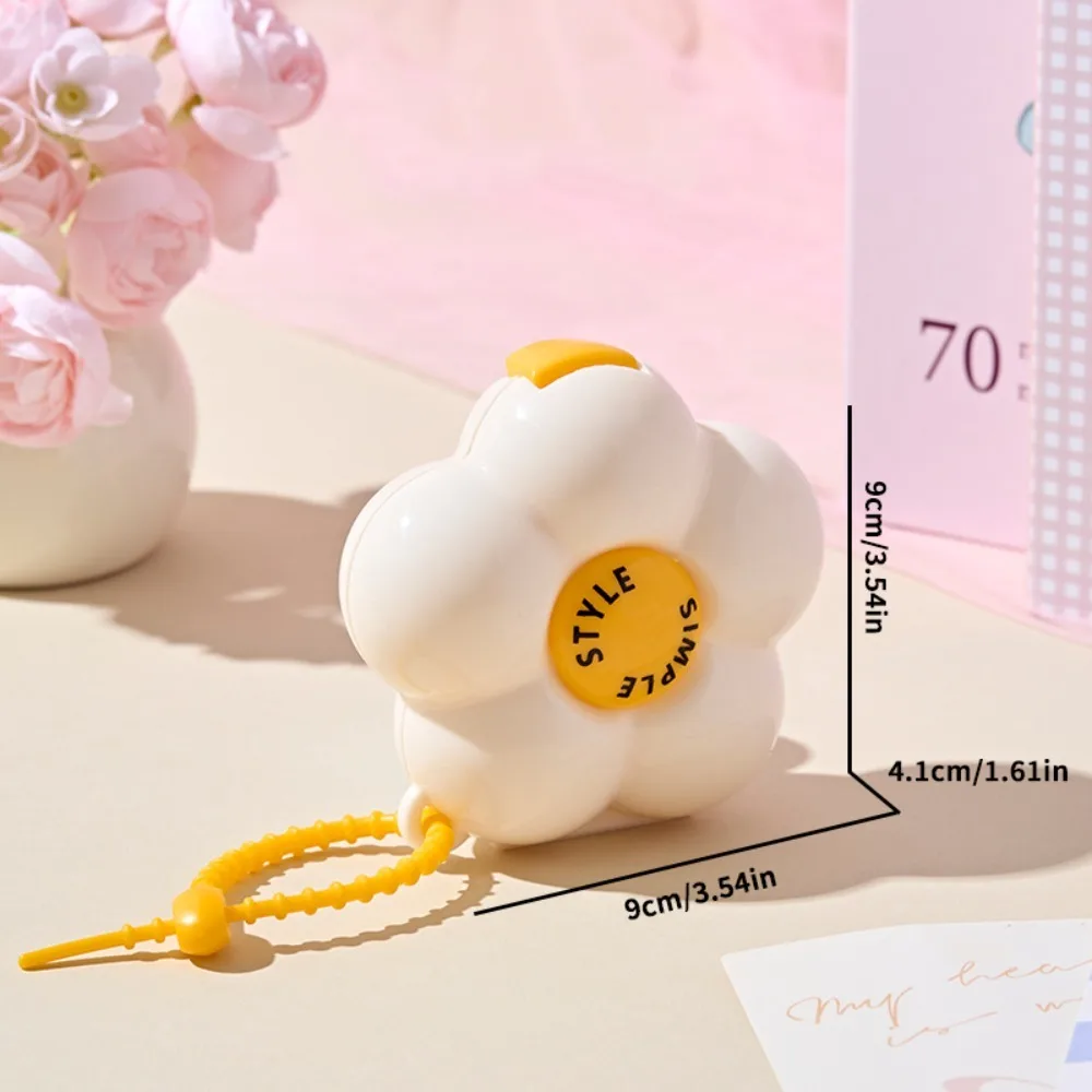 

Cute Flowers Storage Box Pendant Waterproof Dopamine Organizer Box Portable Plastic Medicine Box Rings