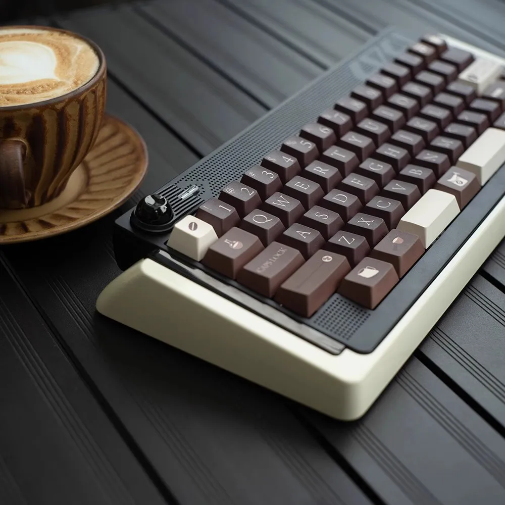 Coffee Master Theme Keycaps Set PBT Sublimation Cherry Profile Keycaps for Mechanical Keyboard Accessories Custom Keyboard Caps