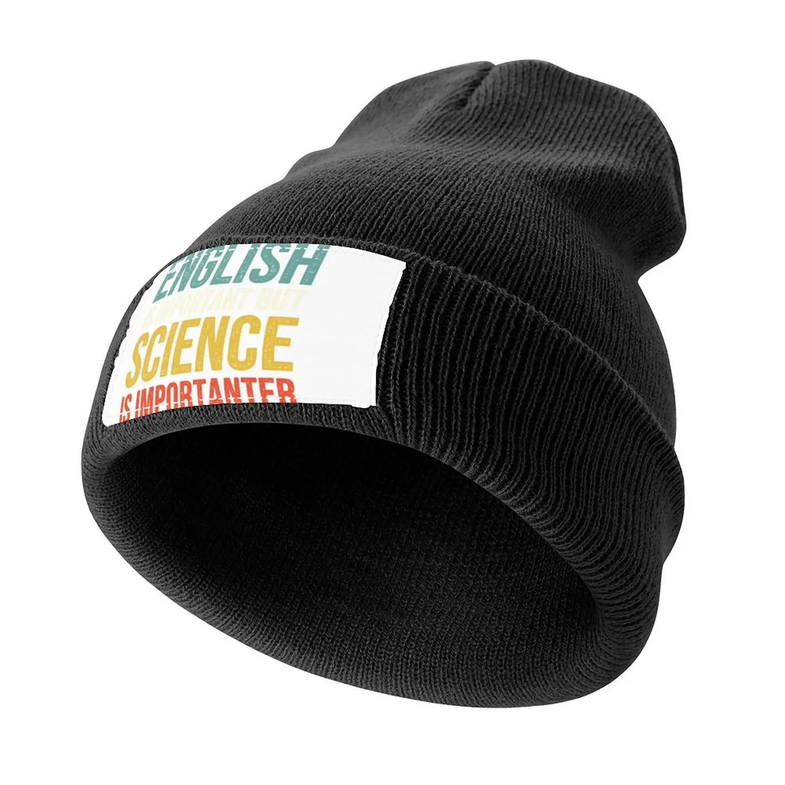 English is important but Science is importanter Knitted Cap Thermal Visor Anime Men Hats Women's