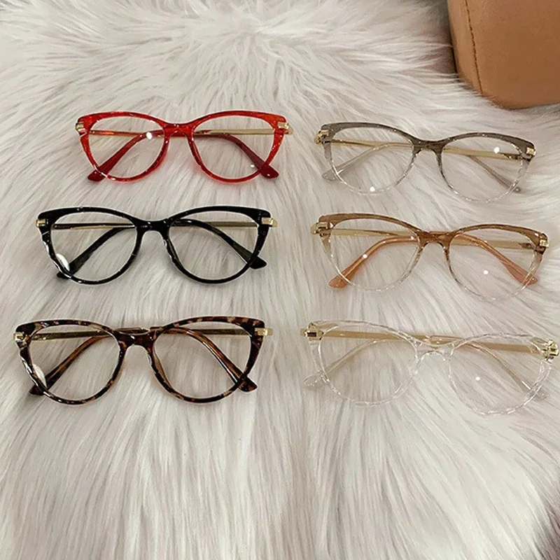 

New Sexy Cat EyeGlasses Women Anti Blue Light Transparent Eyewear Vintage Clear Eyeglasses Optical Frame Lady Blue Light Glasses