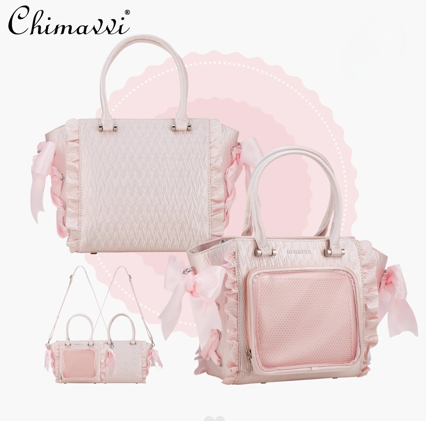 

Original Satin Solid Color Sweet Ribbon Bow Portable Pain Bag 2025 New Cute Girl Versatile Temperament Womens Shoulder Bag