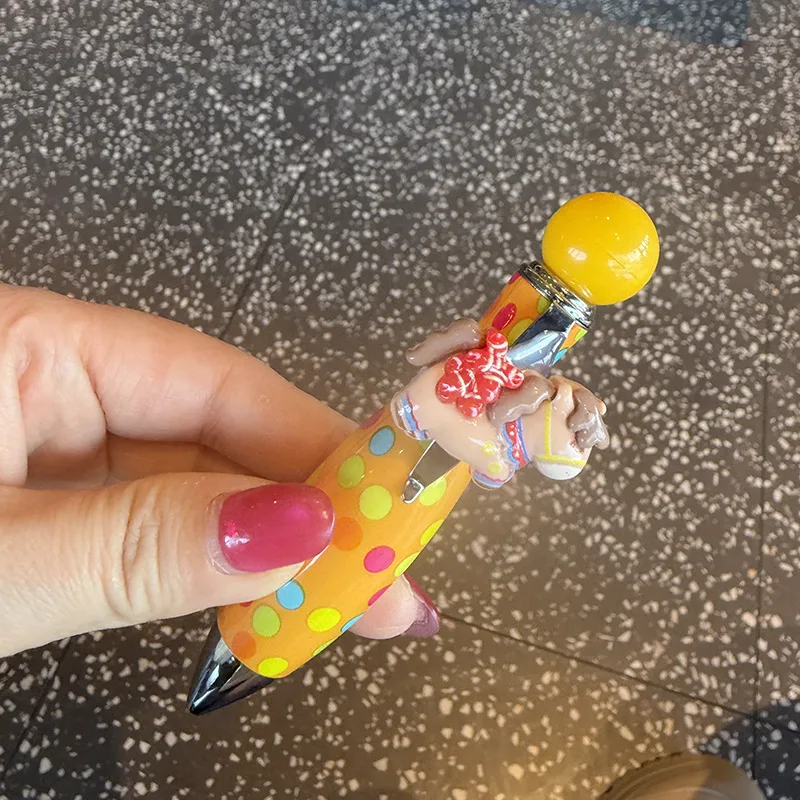 

2026 Creative Cartoon Pony Press Ballpoint Pen Student Super Cute Sweet Cartoon Pony Signature Pen Gel Pen Cute Stationery