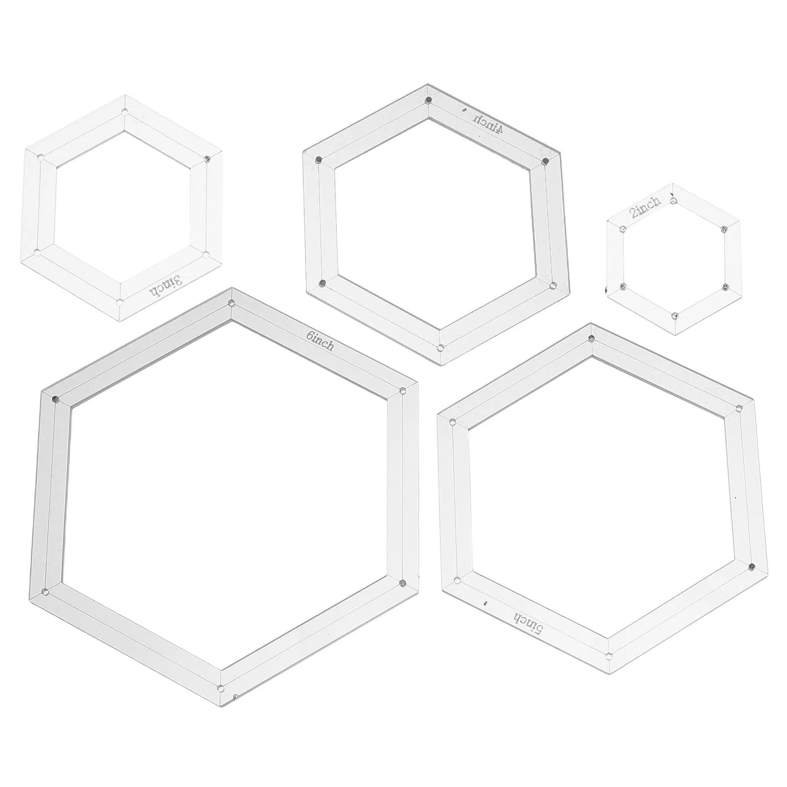 

5Pcs Hexagon Quilting Templates Patchwork Acrylic Rulers DIY Sewing Craft Hexagon Stencil Quilting Pattern Tool