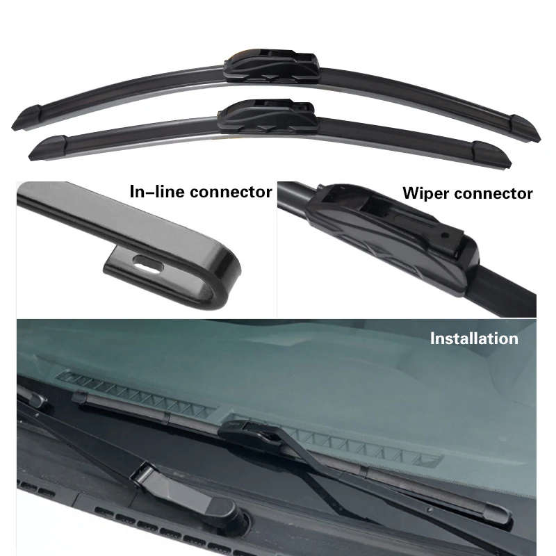 For Dacia Renault Duster MK1 2009-2013 Front Rear Wiper Blades Brushes Cutter Accessories J Hook 2009 2010 2011 2012 2013