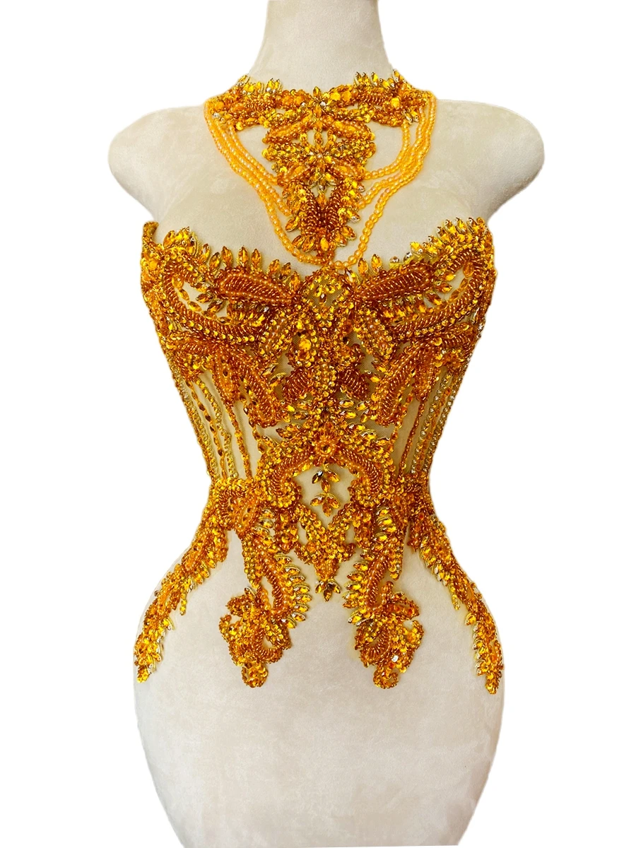 14 colori fatti a mano strass diamante materiale accessori fai da te perline tulle abbigliamento decorazione halter abito da sera tessuto