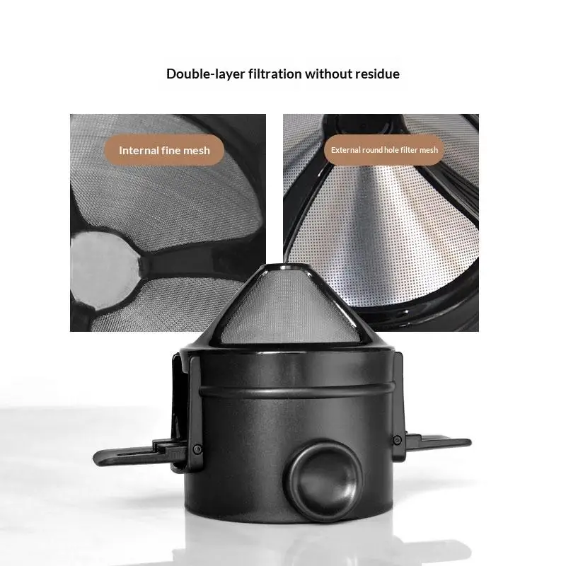 Foldable Portable Coffee Filter Coffee Maker Stainless Steel Drip Coffee Tea Holder Reusable Paperless Pour Over Coffee Dripper