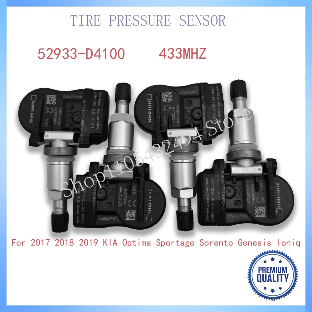 

TPMS Tire Pressure Sensor 52933-D4100 433MHz For 2017 2018 2019 KIA Optima Sportage Sorento Genesis Ioniq 52933D4100 52933-D9100
