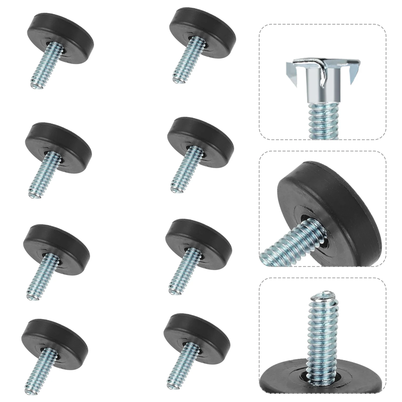 12 Pcs Adjustable Sofa Furniture Balance Feet with Square Nut Threaded Workbench Screw on Shims Levelers Leveling Pp