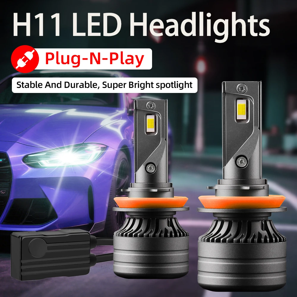 

18000LM CSP Chips 180W LED Bulbs Single Beam H11 Turbo FAN Design Car Headlights