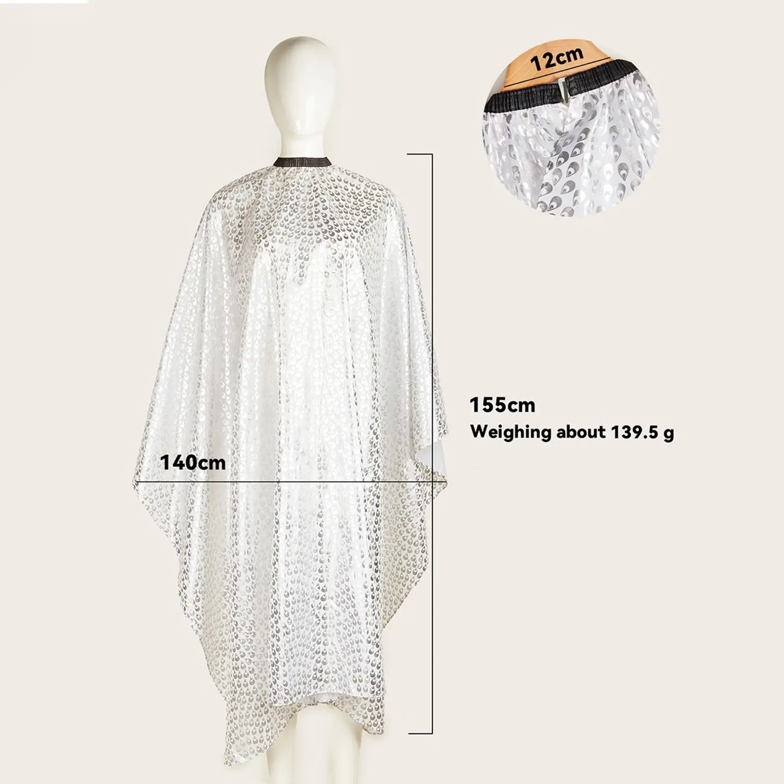 Capa de salão de cabeleireiro com fivela retrátil de metal, capa de estilo de barbeiro, mulheres, unissex, homens