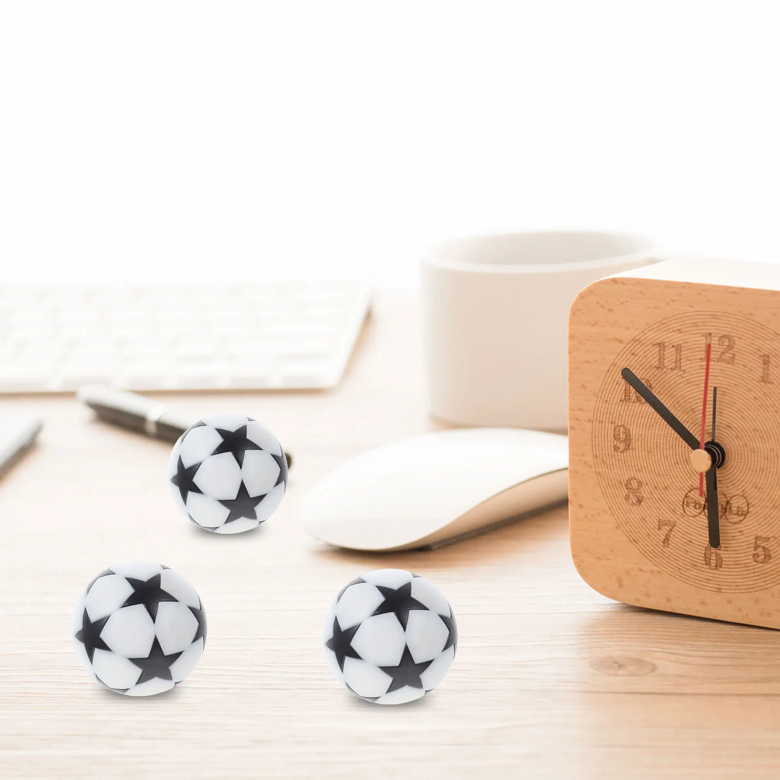 

8pcs Black White Five-Star Football Mini Desktop Tabletop Foosball Durable Environmentally Friendly Desktop Soccer for Kids