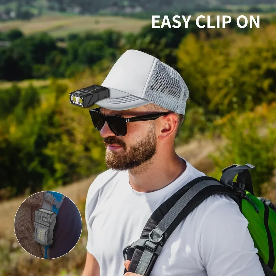 MINI USB wiederaufladbare LED-Taschenlampe, tragbare Arbeitsleuchte mit Magnet am Ende, superhelle Campinglaterne, seitliche COB-Notfall-Taschenlampe – Detail 1