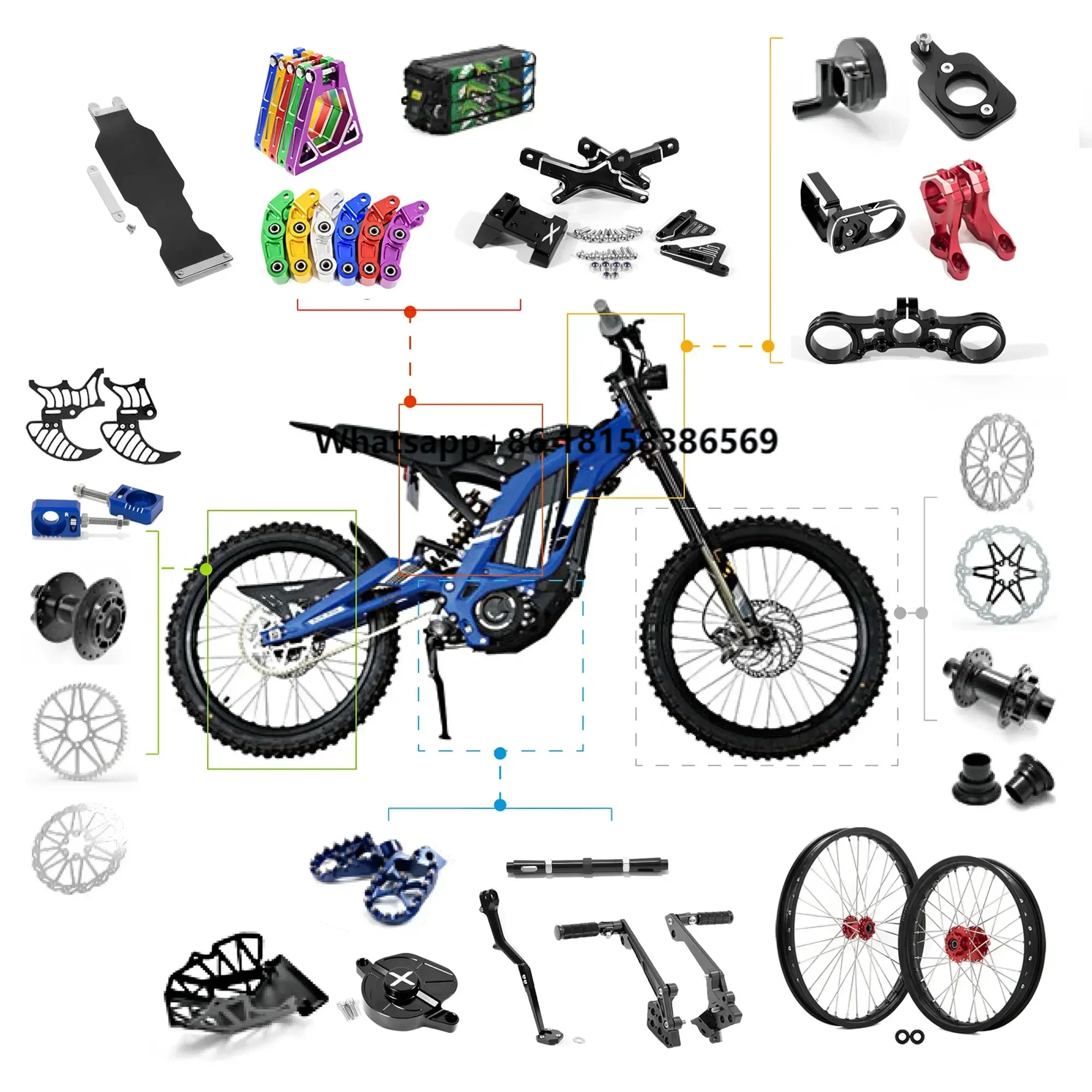 

For Upgrades Parts 72v Battery Motor Controller Frame Fender Light Bee X Dirtbike Motorcycles Accessories