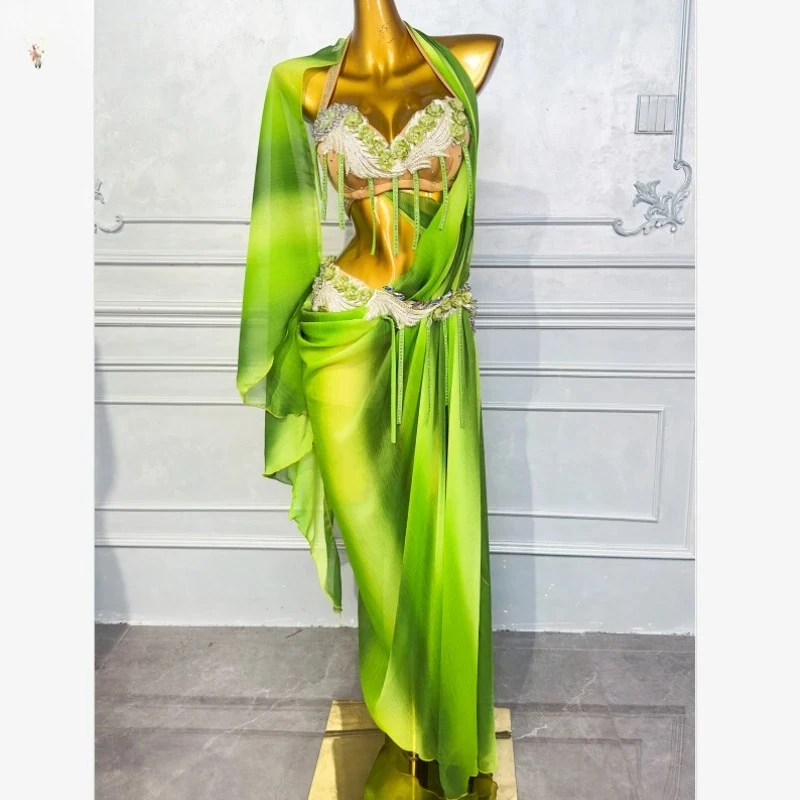 Traje de actuación de danza Oriental para adultos, ropa de competición profesional para bailarina del vientre, trajes elegantes de danza del vientre