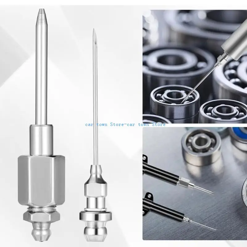 

RXJE Grease Dispensing Injection Tool, 90 Degree Needle Nozzle Coupler for Mechanical Fittings Workshop Use Hard Reach Areas