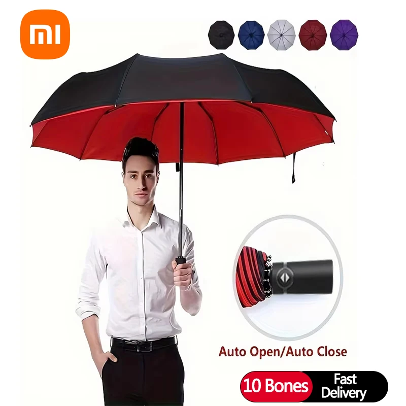 

Xiaomi Windproof 10 Bone Automatic Umbrella Double Layer Sunny Umbrella Folding Reinforced Anti-UV Sunscreen Umbrella