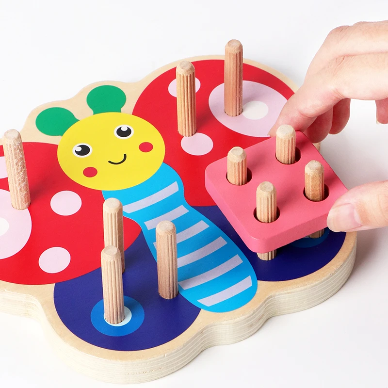 Montessori educação precoce forma correspondência cor forma cognitiva emparelhamento cognição do bebê crianças brinquedos de madeira presente do miúdo ﻿