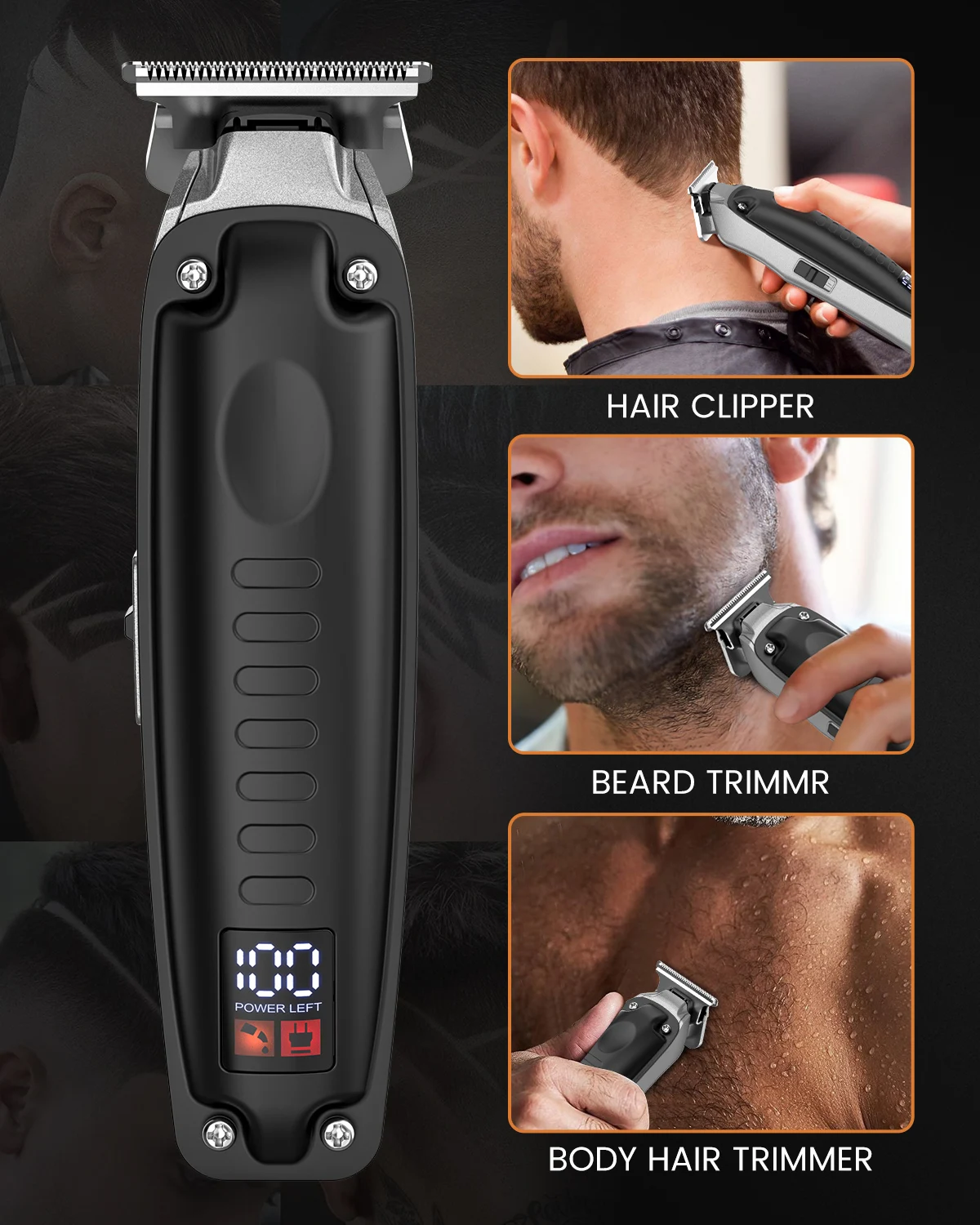 Sejoy Cordless Hair Trimmer for Men Rechargeable Grooming Professional Electric Hair Clipper Beard Hair Cutting Machine