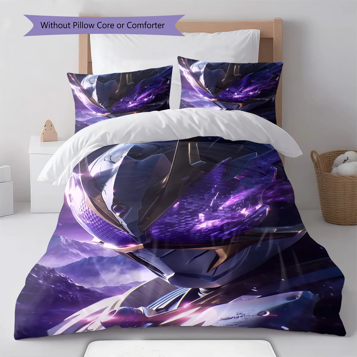 Kamen Rider Chibi Big Eyes Bedding Set Anime Duvet Cover Polyester Soft Bed Linen Set -QJY