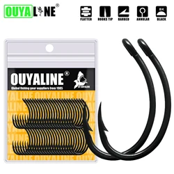 50pcs High Quality Carp Fishing Hook Coating High Carbon Stainless Steel Barbed PTFE Hooks Curved Wide Gape Fishing Tools Tackle