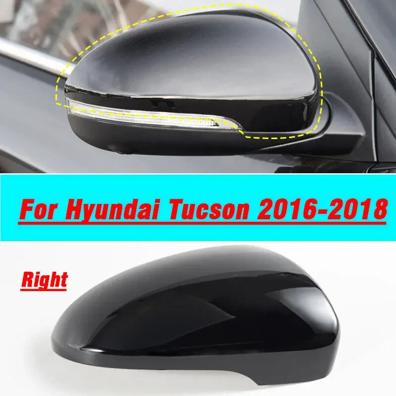 For Hyundai Tucson 2016-2018 Black Right Passenger Side Mirror Cap Cover Replace
