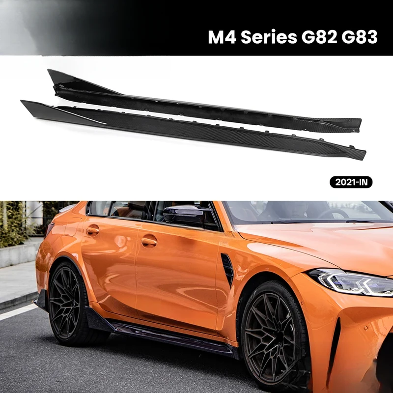 

Real Dry Carbon Fiber Side Skirts Car Extension Body Kits Trim For M4 G82 G83 2021-IN MP Style