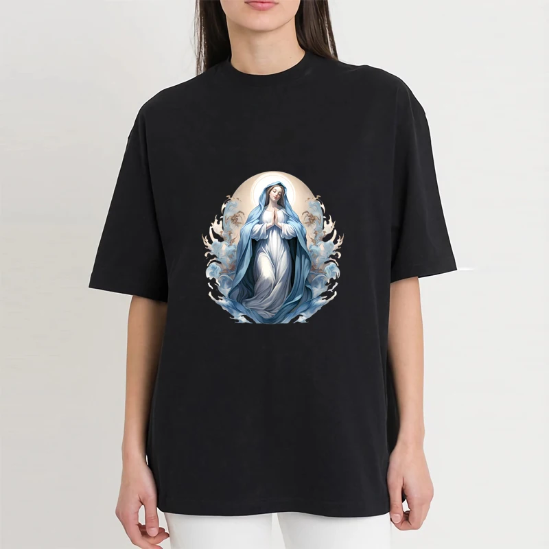 24cm fashion clothing DIY decal Virgin Mary Holy Mother heat transfer T-shirt patch dtf vinyl decal ironing on clothes