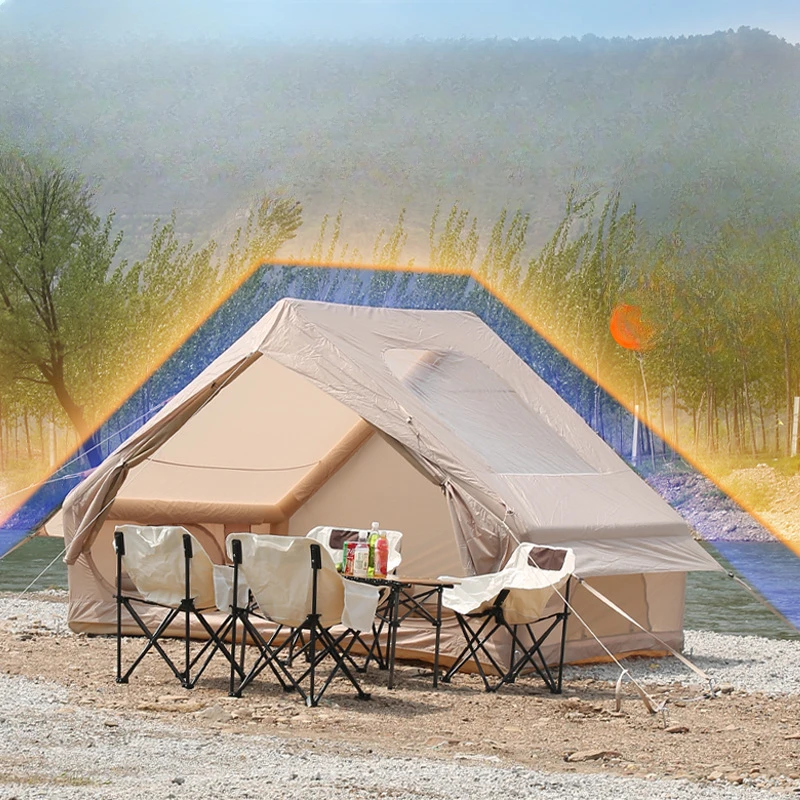 House type rainproof and warm thickened camping tent family field camping inflatable tent