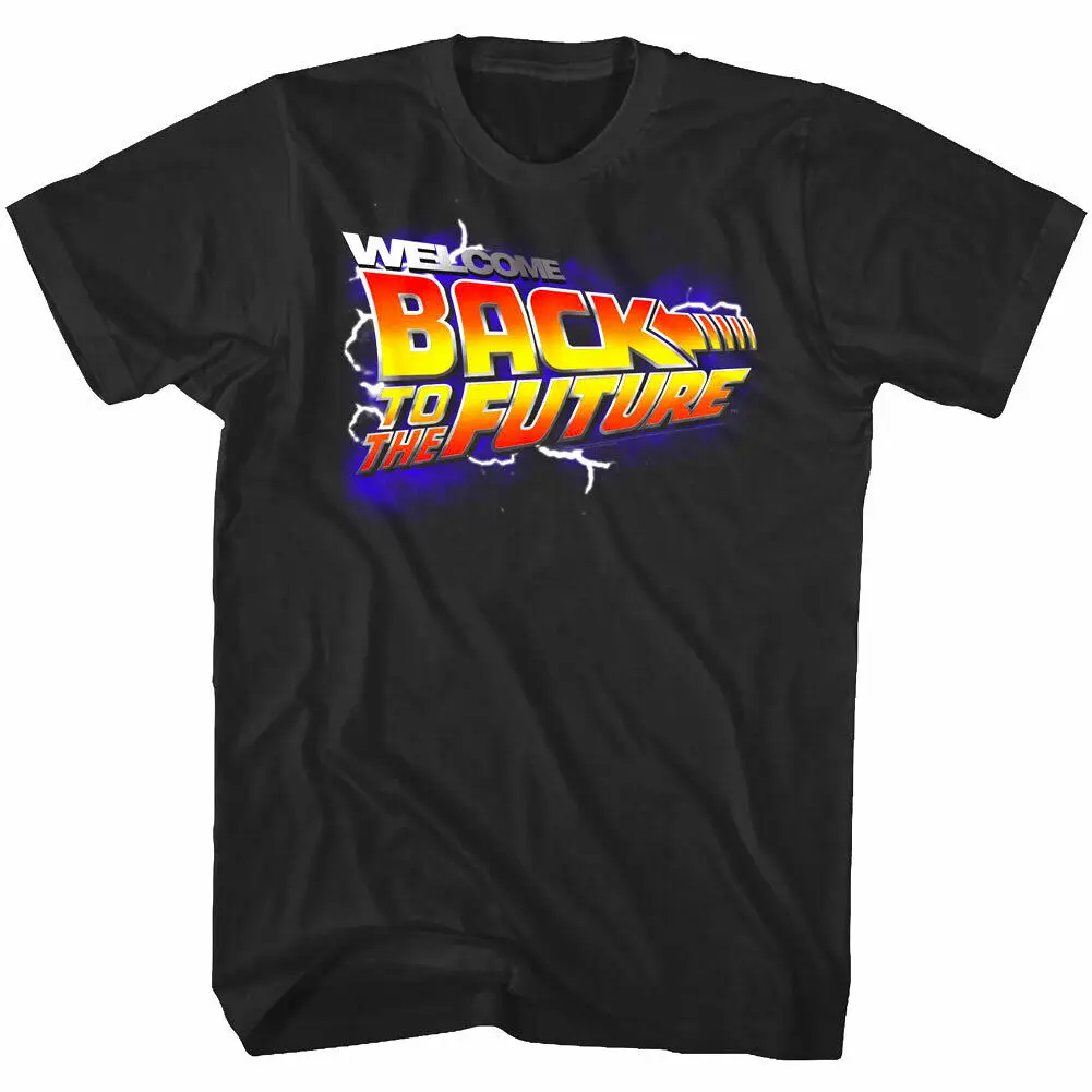 Welcome Back To The Future Movie Logo Men'S T Shirt Lightning Bolts Classic Top