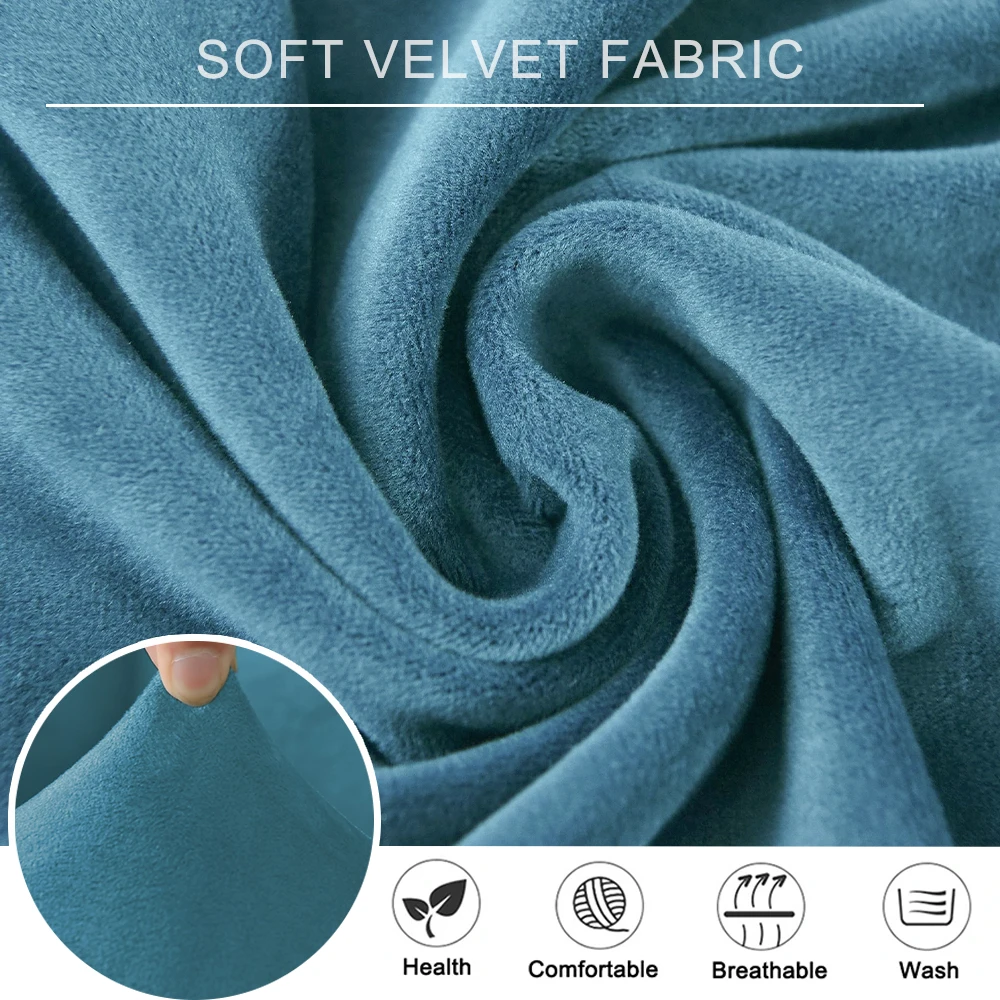 Velvet Sofa Seat Cushion Cover Soft Solid Sofa Covers High Stretch Sofa Couch Slipcover Spandex Thick L-shaped Living Room Home