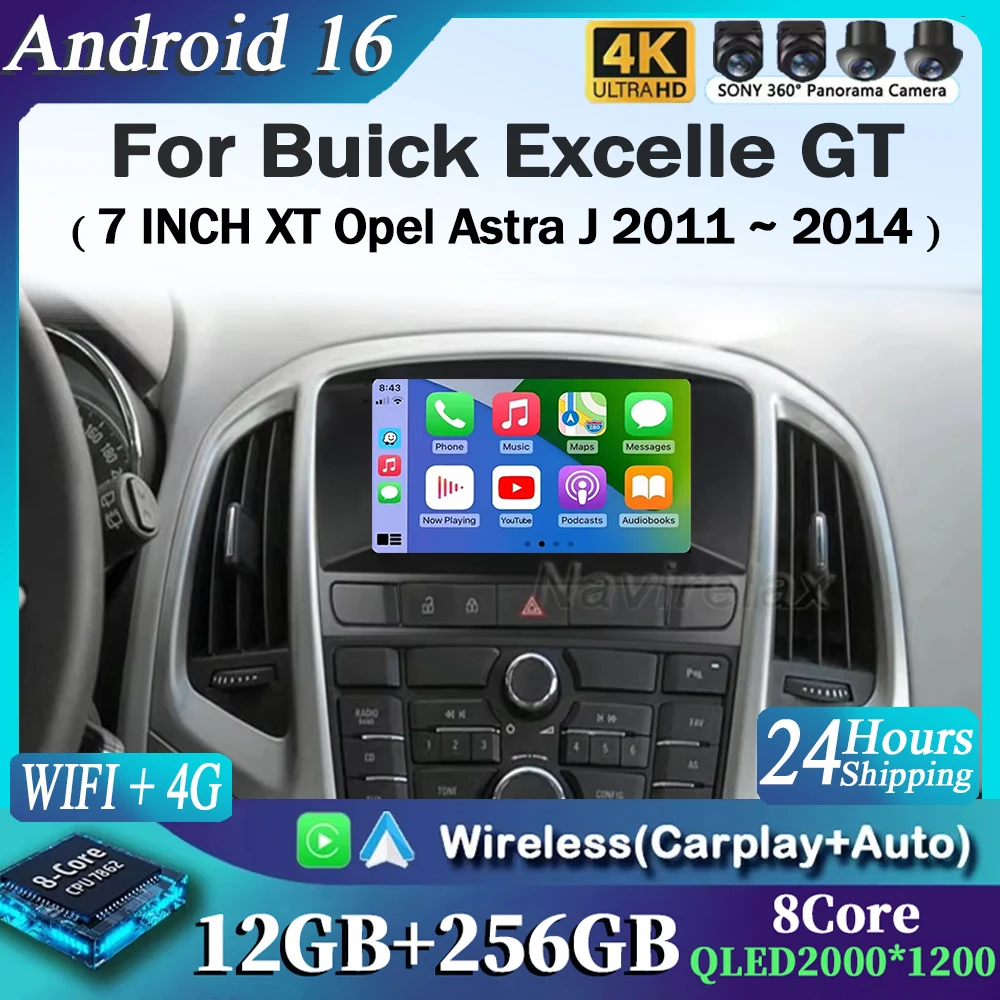

Автомагнитола Android 16 с CarPlay и Android Auto для Buick Excelle GT XT, Opel Astra J 2011-2014 годов выпуска.