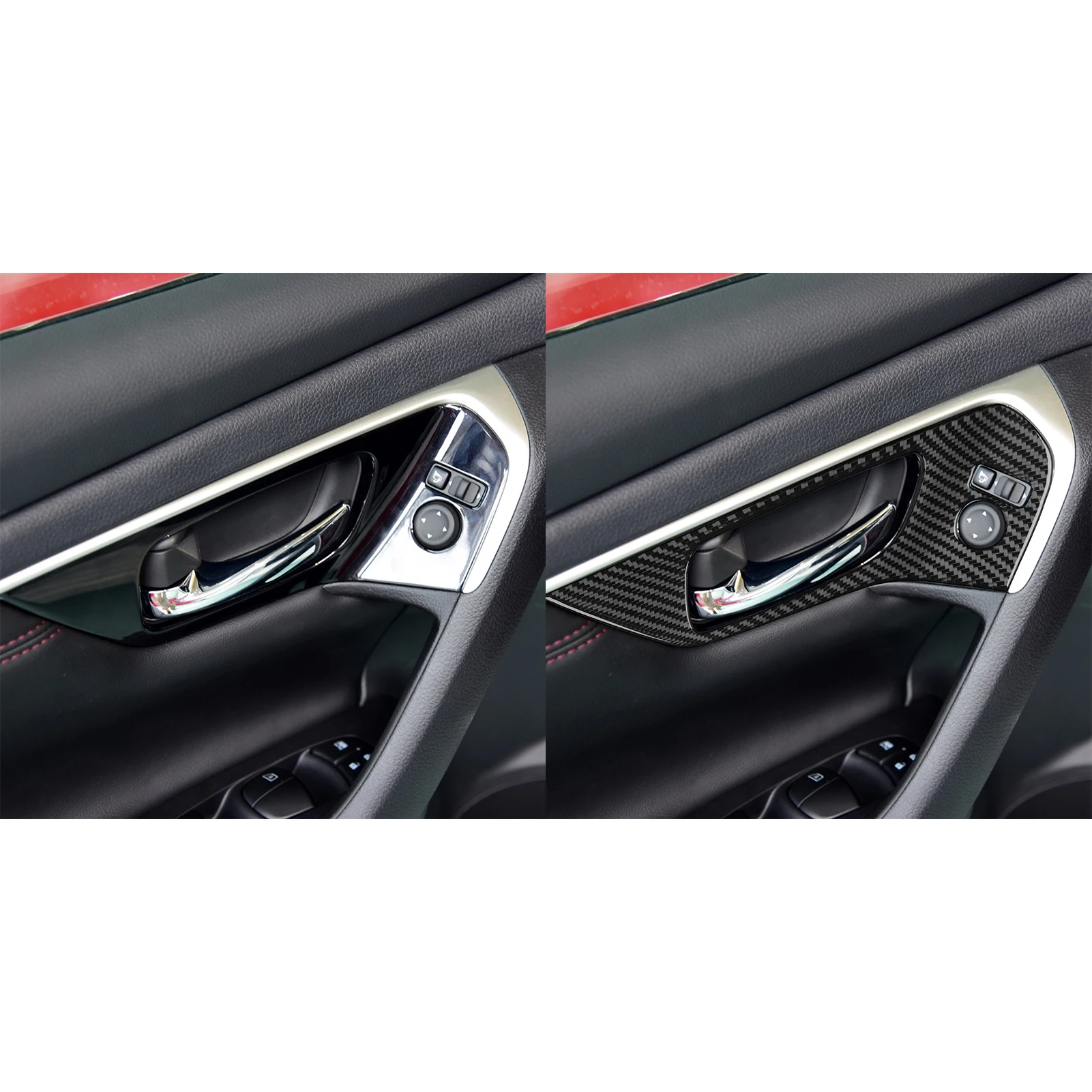 

Carbon Fiber Front Door Handle Puller Panel Car Accessories Interior Cover Trim Modified Sticker For Nissan Altima 2013—2018