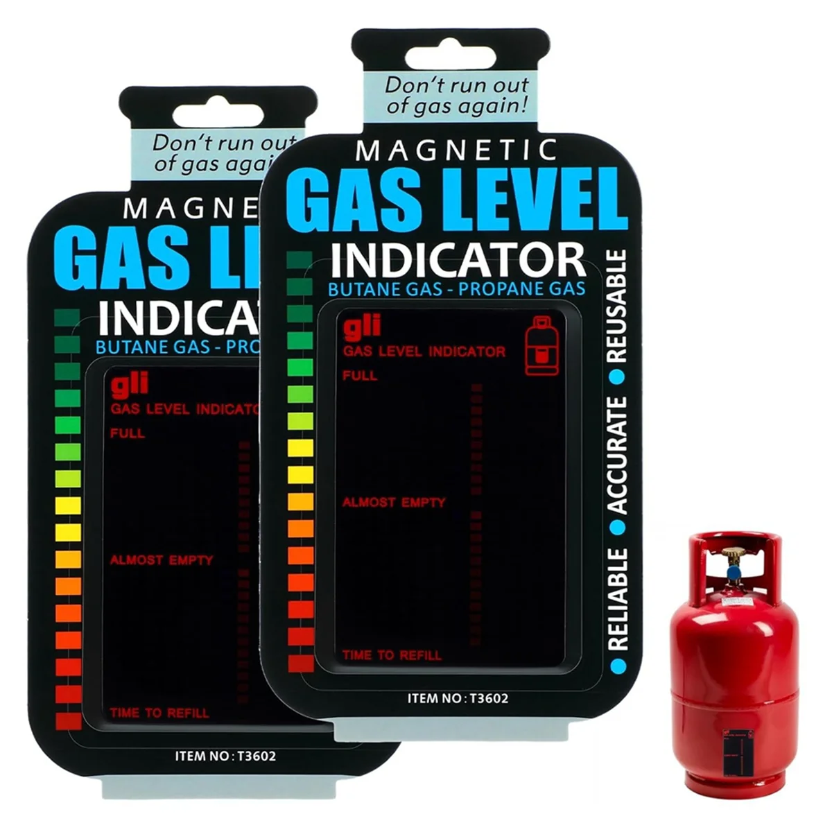 AA25 2팩 프로판 탱크 게이지 레벨 표시기, BBQ, 캠핑, 가정용 주방용 재사용 가능한 레벨 스티커