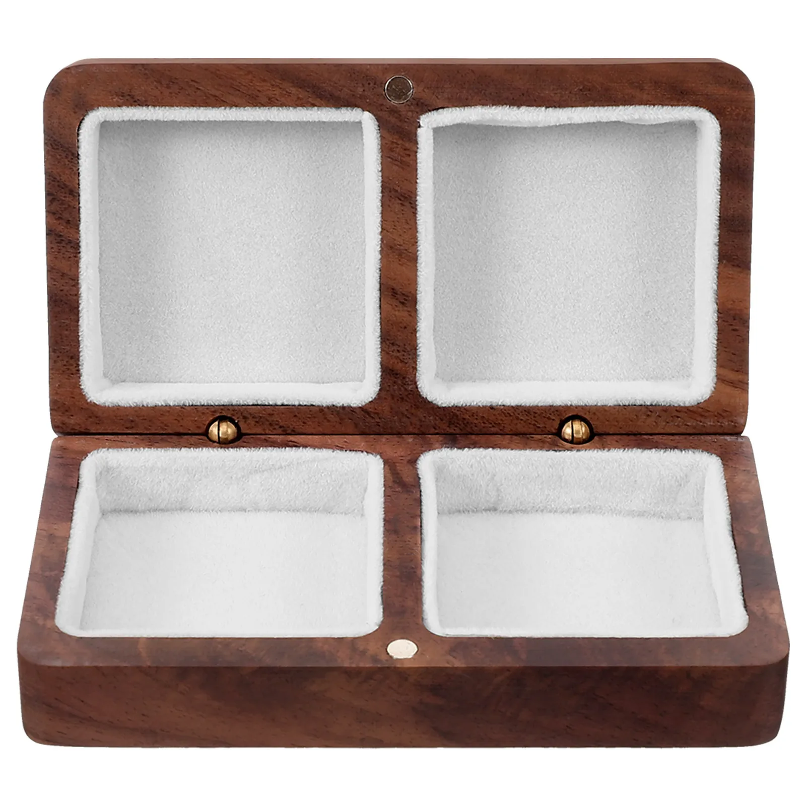 

Деревянная коробка для колец из цельного дерева, большой вместительный декоративный футляр для хранения ювелирных изделий для колец, серег, свадебное предложение, подарок