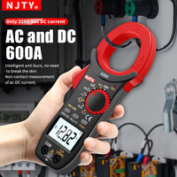 NJTY Digital Clamp Meter 600A DC/AC Current Auto Range Multimeter 6000 Counts Voltmeter Ammeter Pliers NCV Ohm Electrician Tools