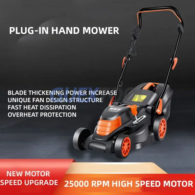 

2200W Hand Pushed Electric Mower Small Household Weeding Machine Divine Tool Plug in Mower Household Lawn Trimmer