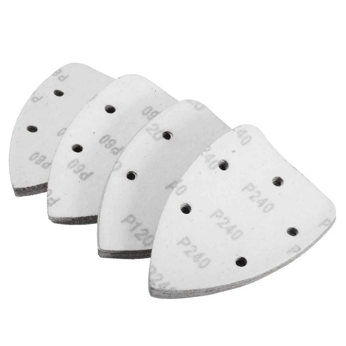 

50pcs Triangle Sanding Discs Hook Loop Abrasive Pads 5-Hole 40-800 Grits Cleaning Deburring Surface Conditioning Sandpaper