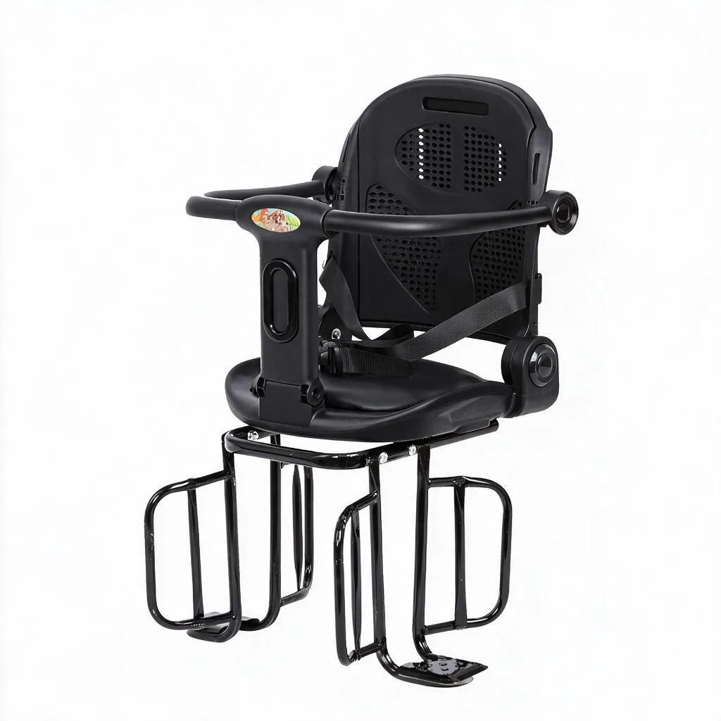 Black Y51 Rear Bicycle Child Seat Safety Carrier with Guardrail