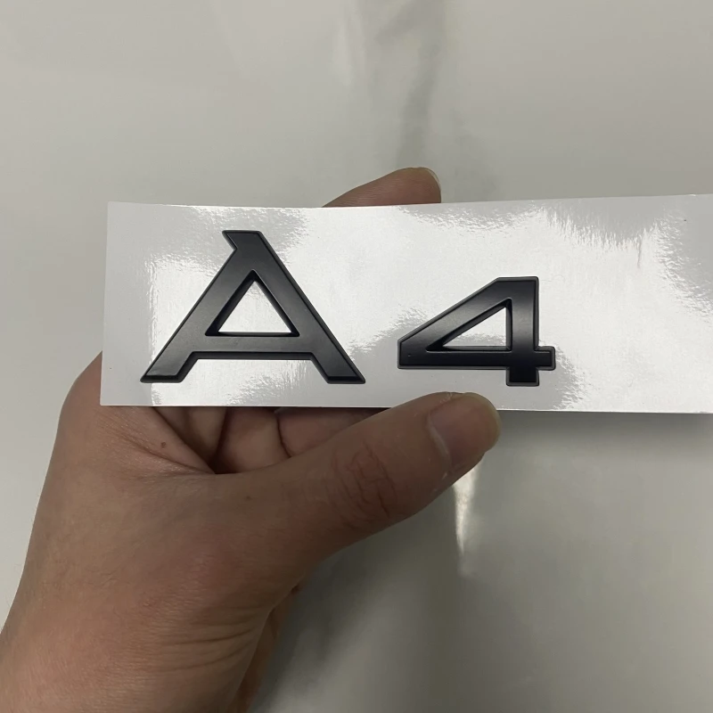 AUDI A4 2007-2024 4 Ring Logo ABS Matt Black Directly Covered Emblem Car Hood Front Grill Rear Trunk Emblem Badge A4 Refit