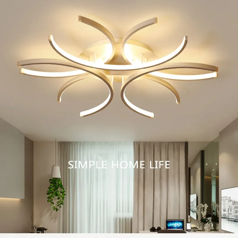 

Modern led ceiling lamp chandelier living room bedroom kitchen study white remote control dimming