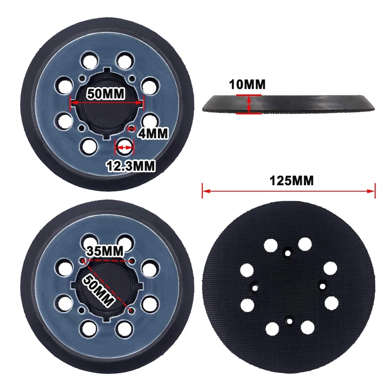 4 Packs 5 Inch 8 Hole Hook And Sanding Disc Backing Pads For Dewalt DWE64233 & N329079 DWE6423/6423K, DWE6421